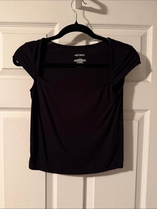 wild fable Tops - Wild Fable Short Sleeve Square Neck Fitted T-Shirt Black Small